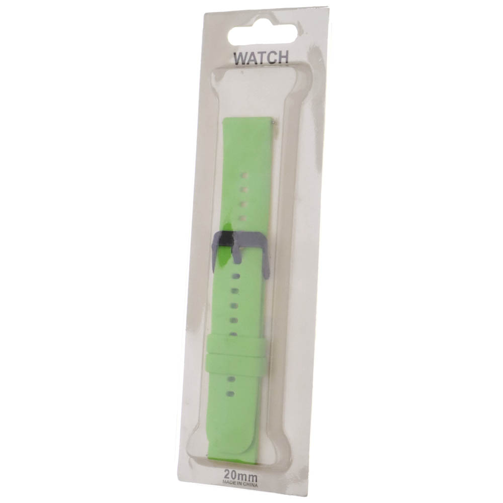 Ремешок для смарт часов универсальный 20 мм для SAMSUNG, XIAOMI, HUAWEI, силикон, цвет салатовый