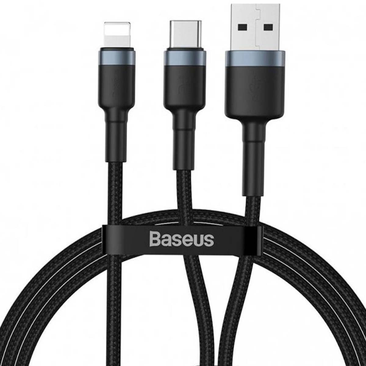 Кабель Baseus 2 in 1 USB, USB Type C на APPLE Lightning 8 pin, 18W, 2.4А, длина 1.2 метра, цвет черно серый Кабель Baseus 2 in 1 USB, USB Type C на APPLE Lightning 8 pin, 18W, 2.4А, длина 1.2 метра, цвет черно серый