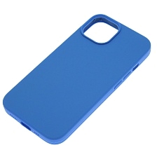 Чехол накладка Silicon Case для APPLE iPhone 14 (6.1"), силикон, бархат, цвет синий