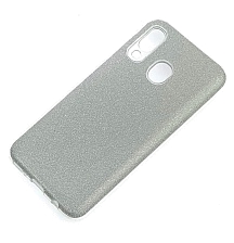 Чехол накладка Shine для SAMSUNG Galaxy A40 2019 (SM-A405), силикон, блестки, цвет серебристый.