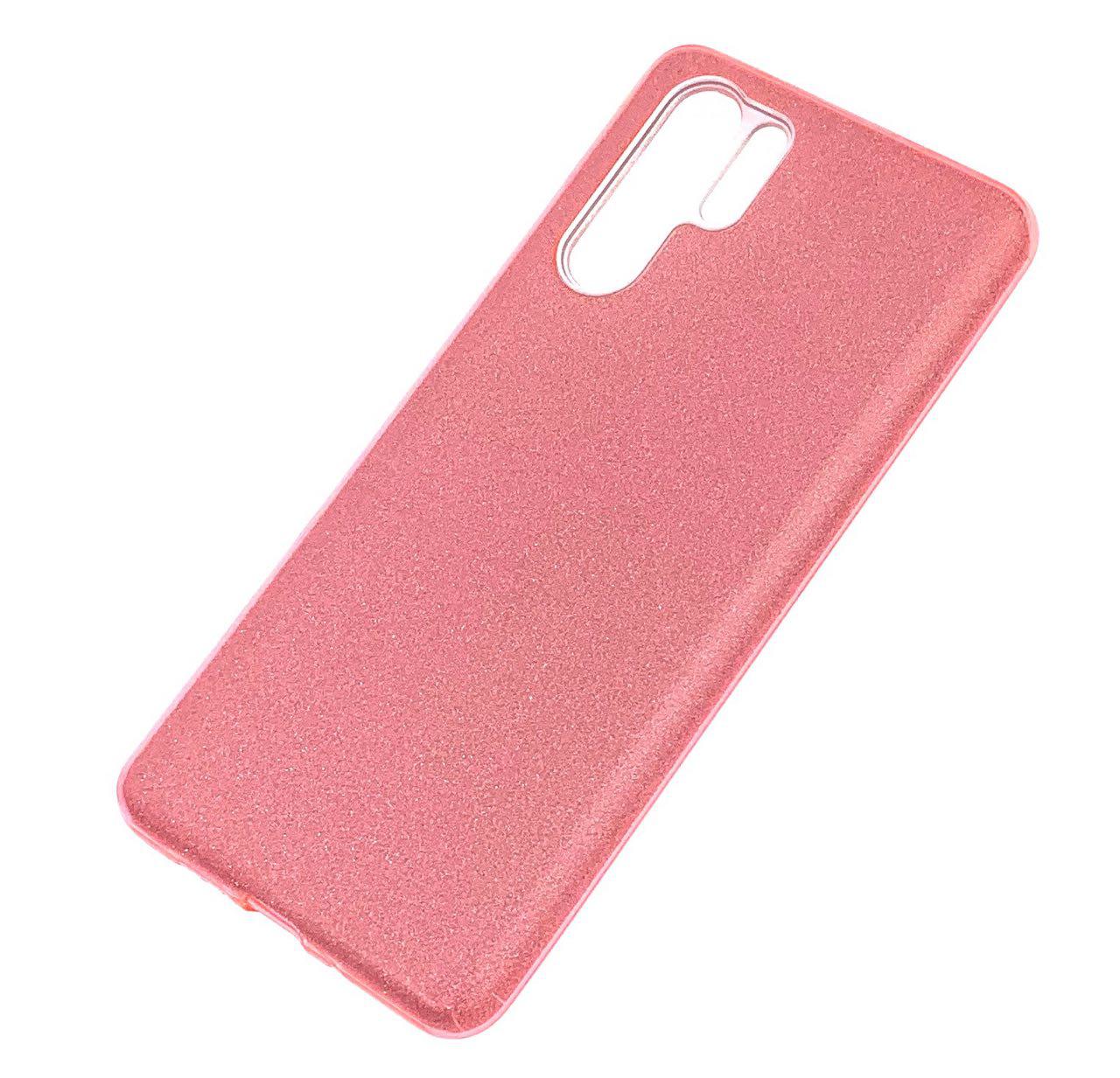 Чехол накладка Shine для HUAWEI P30 Pro, силикон, блестки, цвет коралловый.