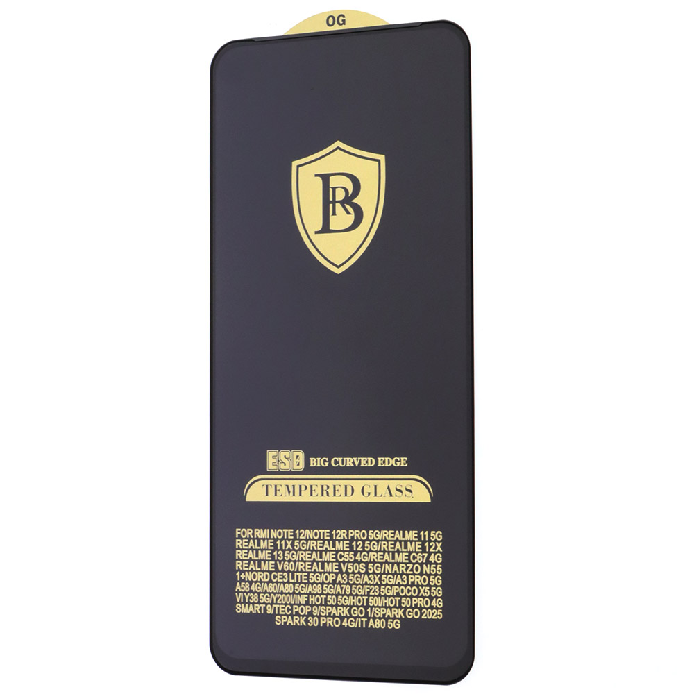 Защитное антистатическое стекло BACAS OG ESD QC E016 для TECNO Spark GO 1, TECNO Spark GO 2, Spark 30C, Spark 40, INFINIX Smart 9, цвет окантовки черный