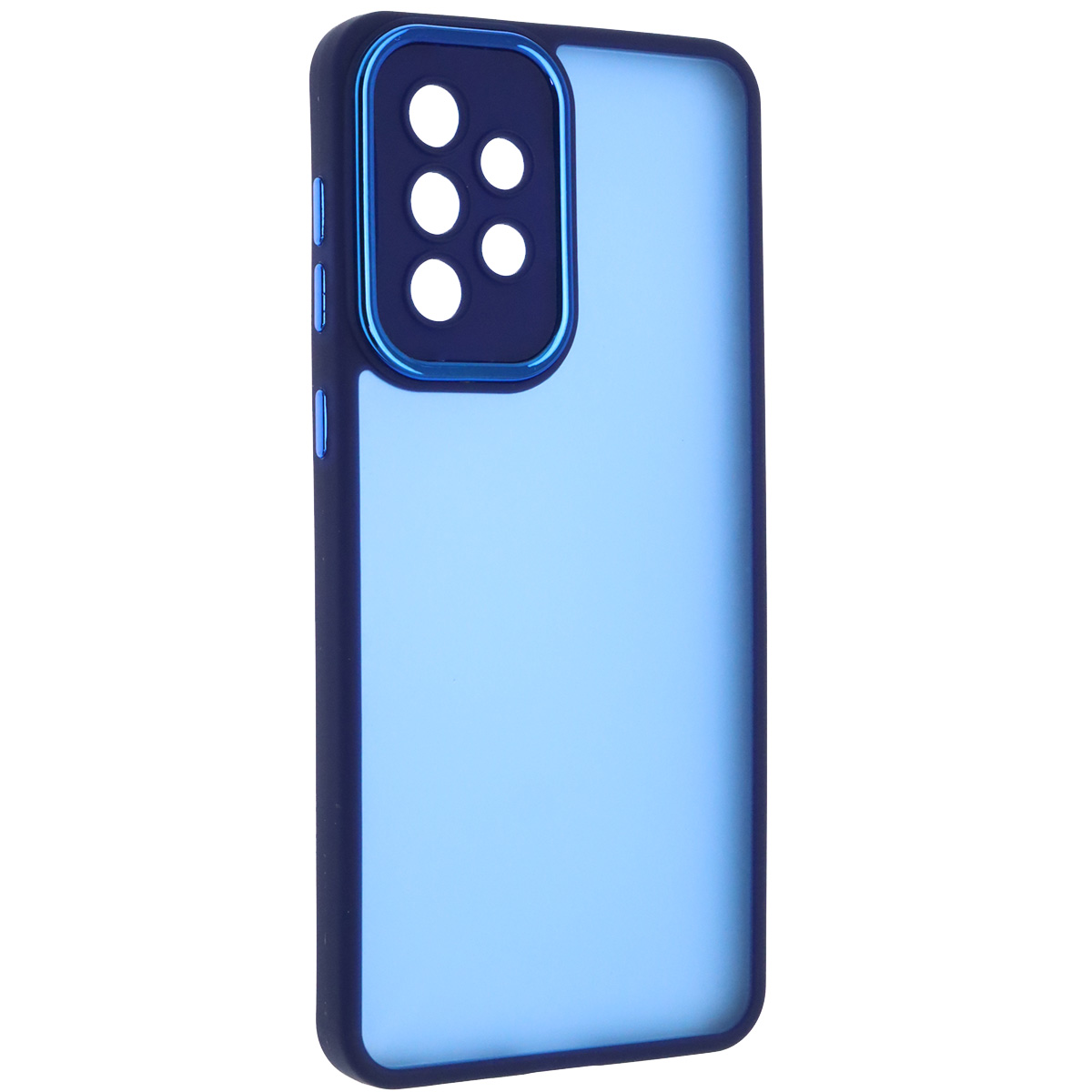 Чехол накладка KING для SAMSUNG Galaxy A33 5G, силикон, пластик, защита камеры, цвет окантовки темно синий Чехол накладка KING для SAMSUNG Galaxy A33 5G, силикон, пластик, защита камеры, цвет окантовки темно синий
