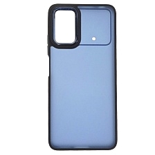 Чехол накладка для XIAOMI POCO X4 Pro 5G, силикон, пластик, цвет окантовки темно синий