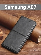 Чехол книжка elitcase для SAMSUNG Galaxy A07, защита камеры, цвет черный