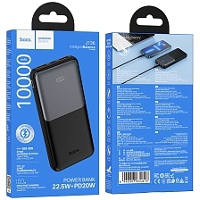 Внешний портативный аккумулятор, Power Bank HOCO J136 Sirui, 10000 mAh, 22.5W, PD20W, QC3.0, Led дисплей, цвет черный