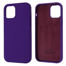 Чехол накладка Silicon Case для APPLE iPhone 12, iPhone 12 Pro, силикон, бархат, цвет фиолетовый Чехол накладка Silicon Case для APPLE iPhone 12, iPhone 12 Pro, силикон, бархат, цвет фиолетовый