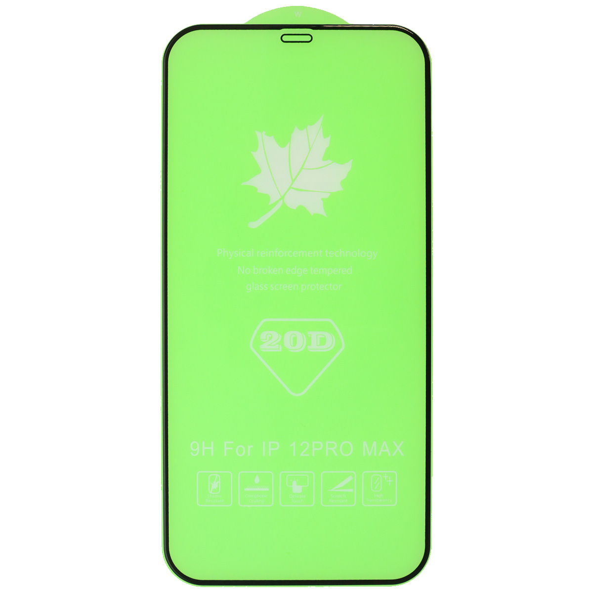 Защитное стекло 20D для APPLE iPhone 12 Pro Max (6.7"), цвет окантовки черный
