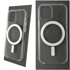 Чехол накладка Clear Case с поддержкой Magsafe для APPLE iPhone 12 mini (5.4"), силикон, цвет прозрачный Чехол накладка Clear Case с поддержкой Magsafe для APPLE iPhone 12 mini (5.4"), силикон, цвет прозрачный