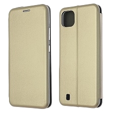 Чехол книжка STYLISH для Realme C20, Realme C11 2021, экокожа, визитница, цвет золотистый Чехол книжка STYLISH для Realme C20, Realme C11 2021, экокожа, визитница, цвет золотистый