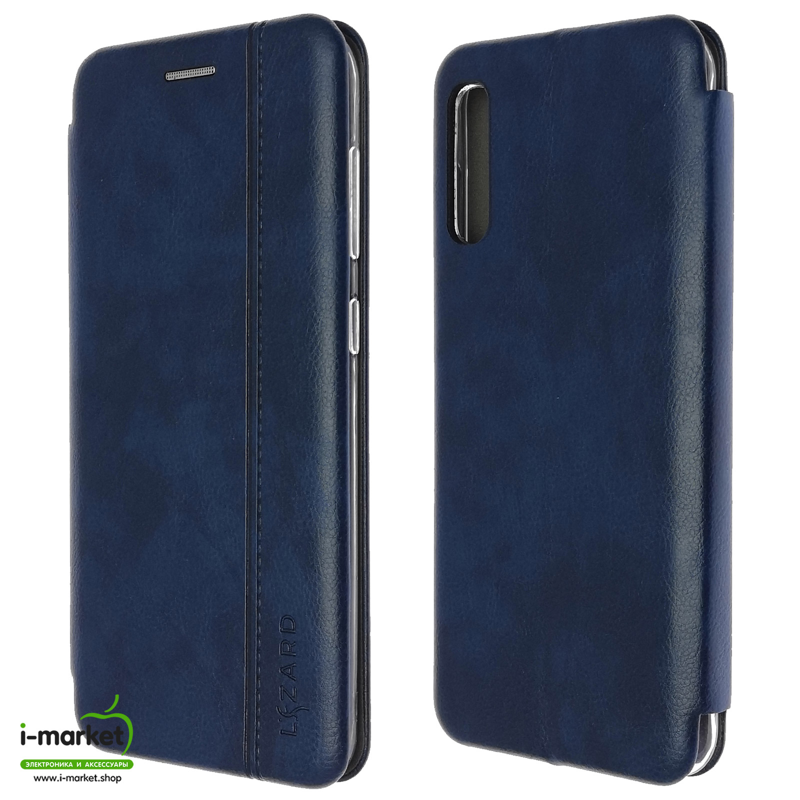 Чехол книжка LIZARD для SAMSUNG Galaxy A50 (SM-A505), A30S (SM-A307), A50S (SM-A507), экокожа, визитница, цвет темно синий