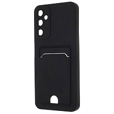 Чехол накладка BUTTON для SAMSUNG Galaxy A05S, силикон, отдел для карт, цвет черный