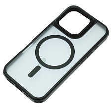 Чехол накладка Sky Armor с поддержкой MagSafe для APPLE iPhone 16 Pro, сменные уголки для шнурка, прозрачный, цвет окантовки черный