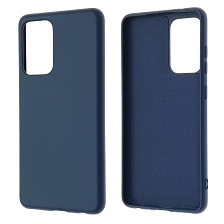 Чехол накладка Silicon Cover для SAMSUNG Galaxy A52 (SM-A525F), силикон, бархат, цвет синий кобальт