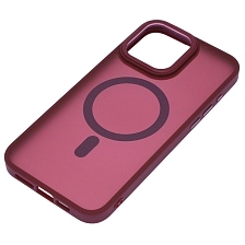 Чехол накладка Camelia с поддержкой MagSafe для APPLE iPhone 15 Pro Max, силикон, матовый, цвет бордовый