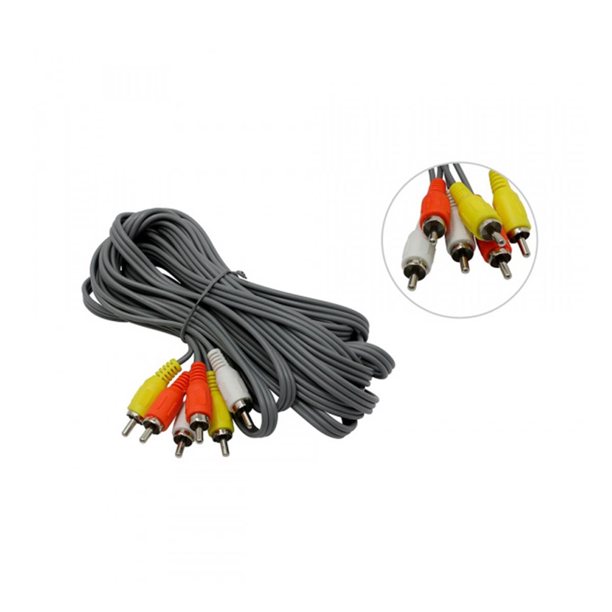 Кабель SmartBuy KA-235 3 RCA (M) - 3 RCA (M) (Тюльпан), силикон, длина 5 метров, цвет серый
