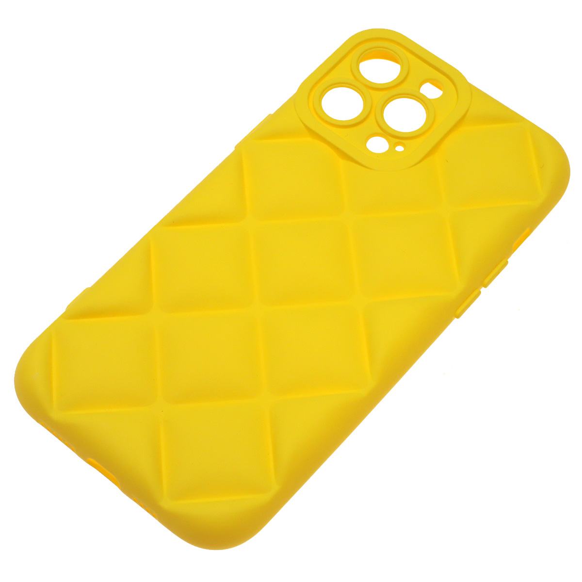 Чехол накладка для APPLE iPhone 13 Pro Max (6.7"), силикон, 3D ромб, цвет желтый Чехол накладка для APPLE iPhone 13 Pro Max (6.7"), силикон, 3D ромб, цвет желтый