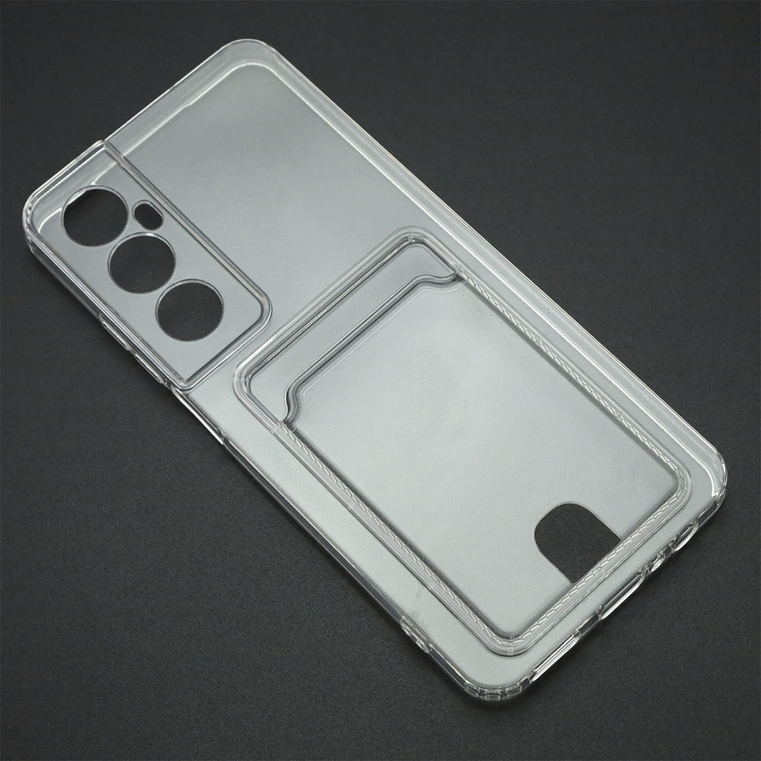 Чехол накладка CARD CASE для Realme C65 защита камеры, силикон, отдел для карт, цвет прозрачный Чехол накладка CARD CASE для Realme C65 защита камеры, силикон, отдел для карт, цвет прозрачный