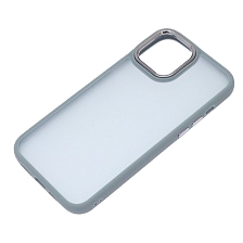 Чехол накладка для APPLE iPhone 12 Pro MAX (6.7"), силикон, пластик, цвет окантовки светло серый Чехол накладка для APPLE iPhone 12 Pro MAX (6.7"), силикон, пластик, цвет окантовки светло серый