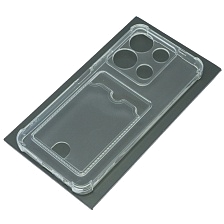 Чехол накладка CARD CASE для INFINIX NOTE 30i, силикон, отдел для карт, защита камеры, цвет прозрачный Чехол накладка CARD CASE для INFINIX NOTE 30i, силикон, отдел для карт, защита камеры, цвет прозрачный