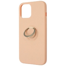 Чехол накладка RING для APPLE iPhone 12 Pro Max, силикон, кольцо держатель, цвет розовый песок Чехол накладка RING для APPLE iPhone 12 Pro Max, силикон, кольцо держатель, цвет розовый песок