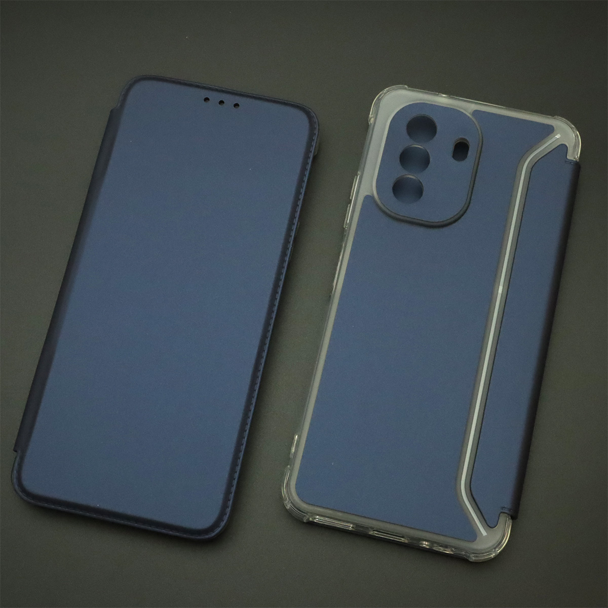Чехол книжка для HUAWEI Nova Y70, экокожа, визитница, цвет темно синий