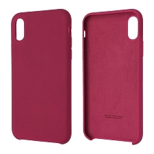 Чехол накладка Silicon Case для APPLE iPhone X, iPhone XS, силикон, бархат, цвет вишневый Чехол накладка Silicon Case для APPLE iPhone X, iPhone XS, силикон, бархат, цвет вишневый