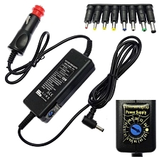 Блок питания для ноутбука SP28, автомобильный 12-24V, 100W, 8 насадок, цвет черный