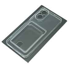 Чехол накладка CARD CASE для Realme C67 4G, защита камеры, силикон, отдел для карт, цвет прозрачный Чехол накладка CARD CASE для Realme C67 4G, защита камеры, силикон, отдел для карт, цвет прозрачный