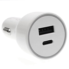 АЗУ (Автомобильное зарядное устройство) QAYAN QCC-107, 38W, 1 USB Type C, 1 USB, PD, QC3.0, цвет белый АЗУ (Автомобильное зарядное устройство) QAYAN QCC-107, 38W, 1 USB Type C, 1 USB, PD, QC3.0, цвет белый