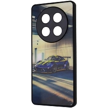 Чехол накладка для Honor X9c, пластик, силикон, защита камеры, рисунок Порше