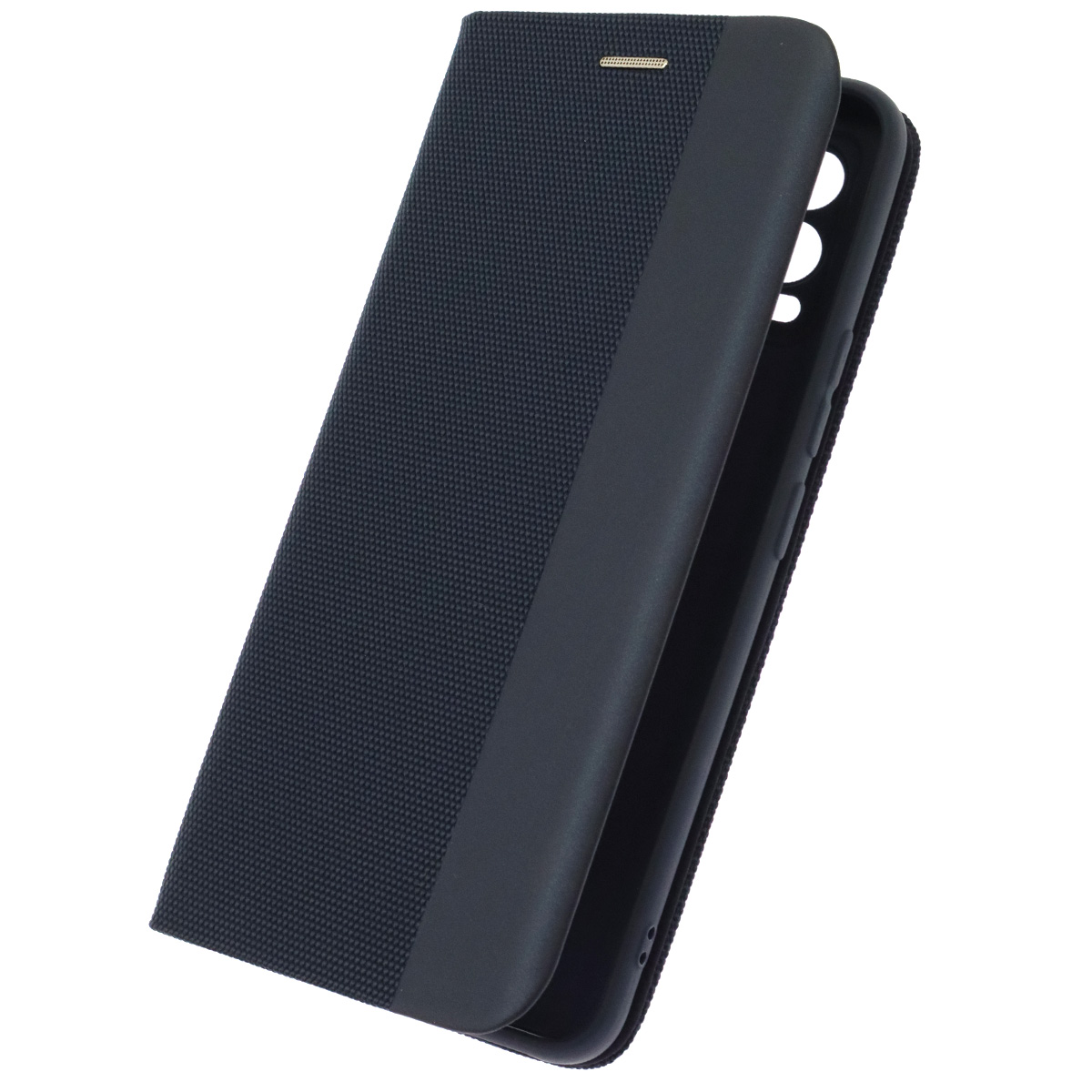 Чехол книжка MESH для Realme 8, Realme 8 Pro, текстиль, силикон, бархат, визитница, цвет темно синий Чехол книжка MESH для Realme 8, Realme 8 Pro, текстиль, силикон, бархат, визитница, цвет темно синий