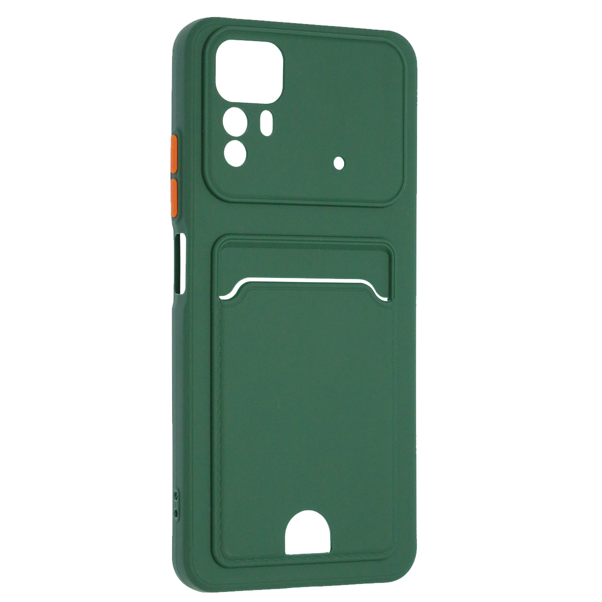 Чехол накладка BUTTON для XIAOMI Redmi Note 12S, защита камеры, силикон, отдел для карт, цвет темно зеленый Чехол накладка BUTTON для XIAOMI Redmi Note 12S, защита камеры, силикон, отдел для карт, цвет темно зеленый