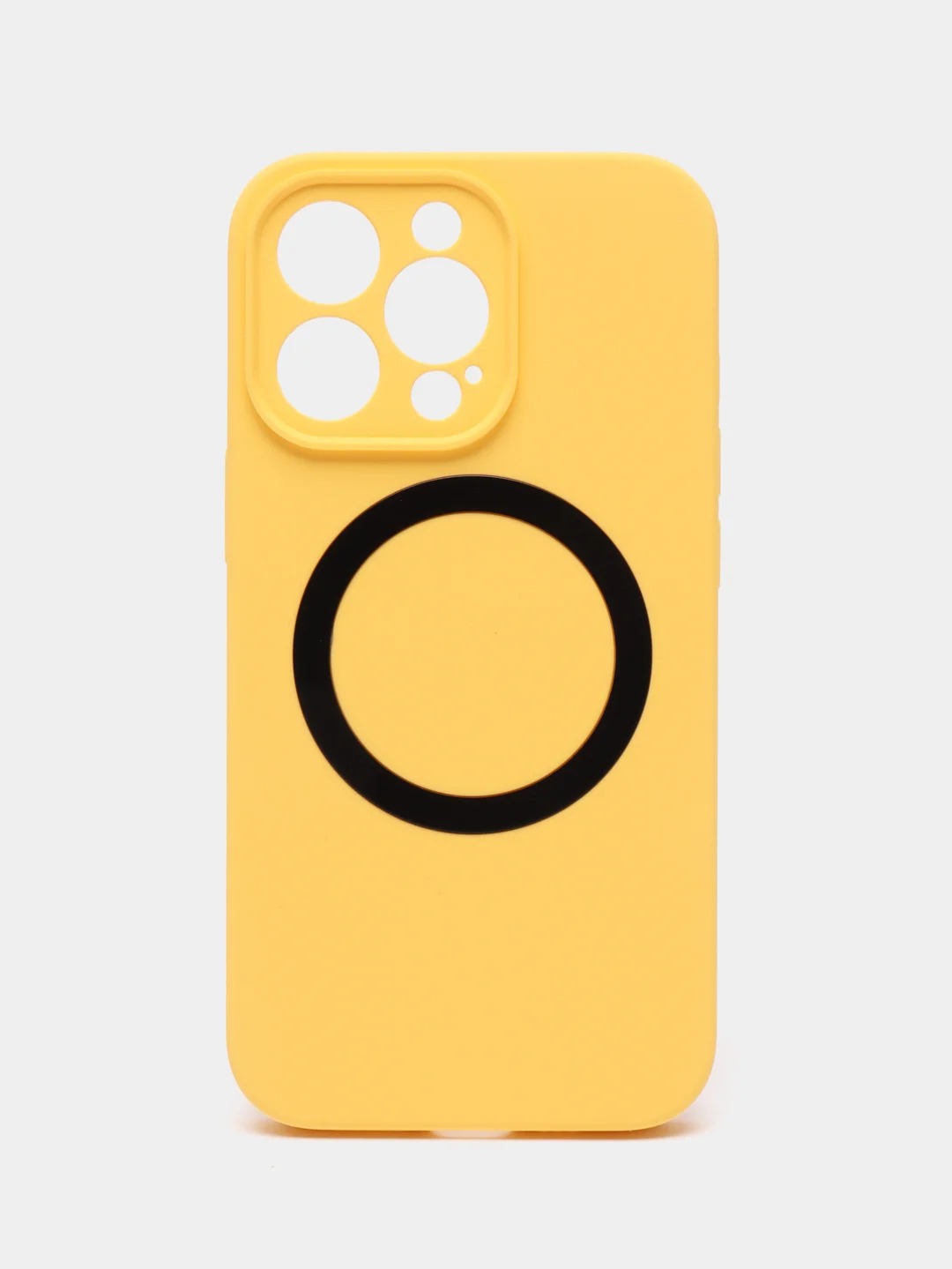 Чехол накладка Silicone Case для APPLE iPhone 13 Pro Max, с поддержкой MagSafe, защита камеры, силикон, бархат, цвет желтый