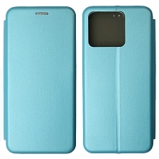 Чехол книжка STYLISH для Realme Narzo 50A, экокожа, визитница, цвет голубой Чехол книжка STYLISH для Realme Narzo 50A, экокожа, визитница, цвет голубой