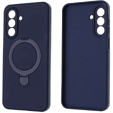 Чехол накладка Revole Mix для SAMSUNG Galaxy A17, A26 5G, силикон, бархат, кольцо держатель, цвет темно синий