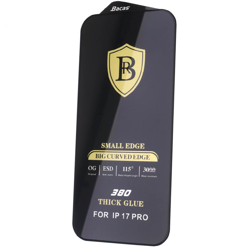 Защитное стекло BACAS OG ESD для APPLE iPhone 17 Pro, цвет окантовки черный