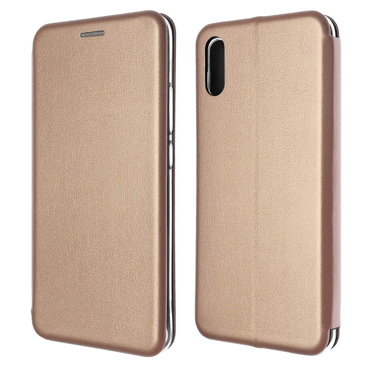 Чехол книжка STYLISH для XIAOMI Redmi 9A, экокожа, визитница, цвет розовое золото.