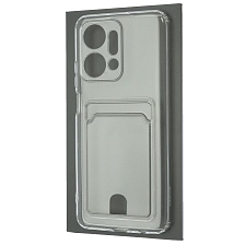 Чехол накладка CARD CASE для Honor X7a, Honor X7a Plus, силикон, отдел для карт, цвет прозрачный Чехол накладка CARD CASE для Honor X7a, Honor X7a Plus, силикон, отдел для карт, цвет прозрачный