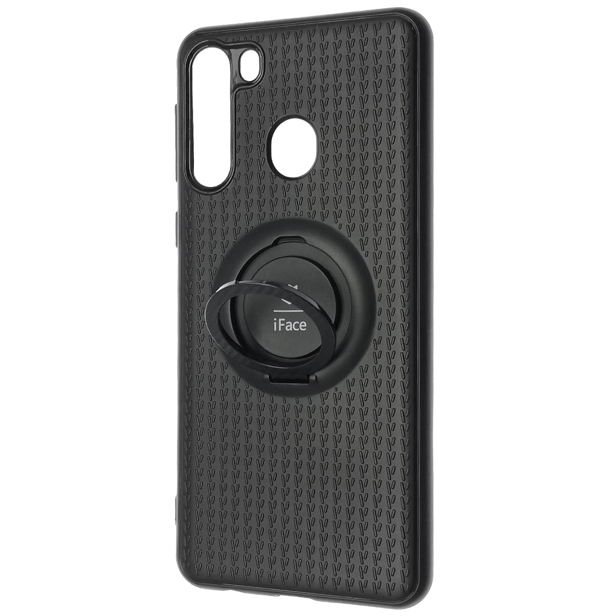 Чехол накладка iFace для SAMSUNG Galaxy A21 (SM-A215), силикон, кольцо держатель, цвет черный Чехол накладка iFace для SAMSUNG Galaxy A21 (SM-A215), силикон, кольцо держатель, цвет черный