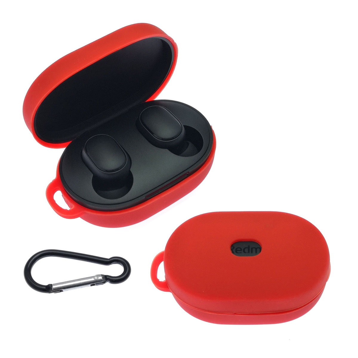 Чехол для наушников XIAOMI Redmi AirDots Youth Edition, силикон, цвет красный. Чехол для наушников XIAOMI Redmi AirDots Youth Edition, силикон, цвет красный.