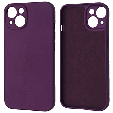 Чехол накладка NANO для APPLE iPhone 14, защита камеры, силикон, бархат, цвет фиолетовый Чехол накладка NANO для APPLE iPhone 14, защита камеры, силикон, бархат, цвет фиолетовый