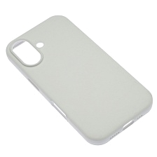 Чехол накладка Silicone Case для APPLE iPhone 16 (6.1"), силикон, бархат, цвет белый