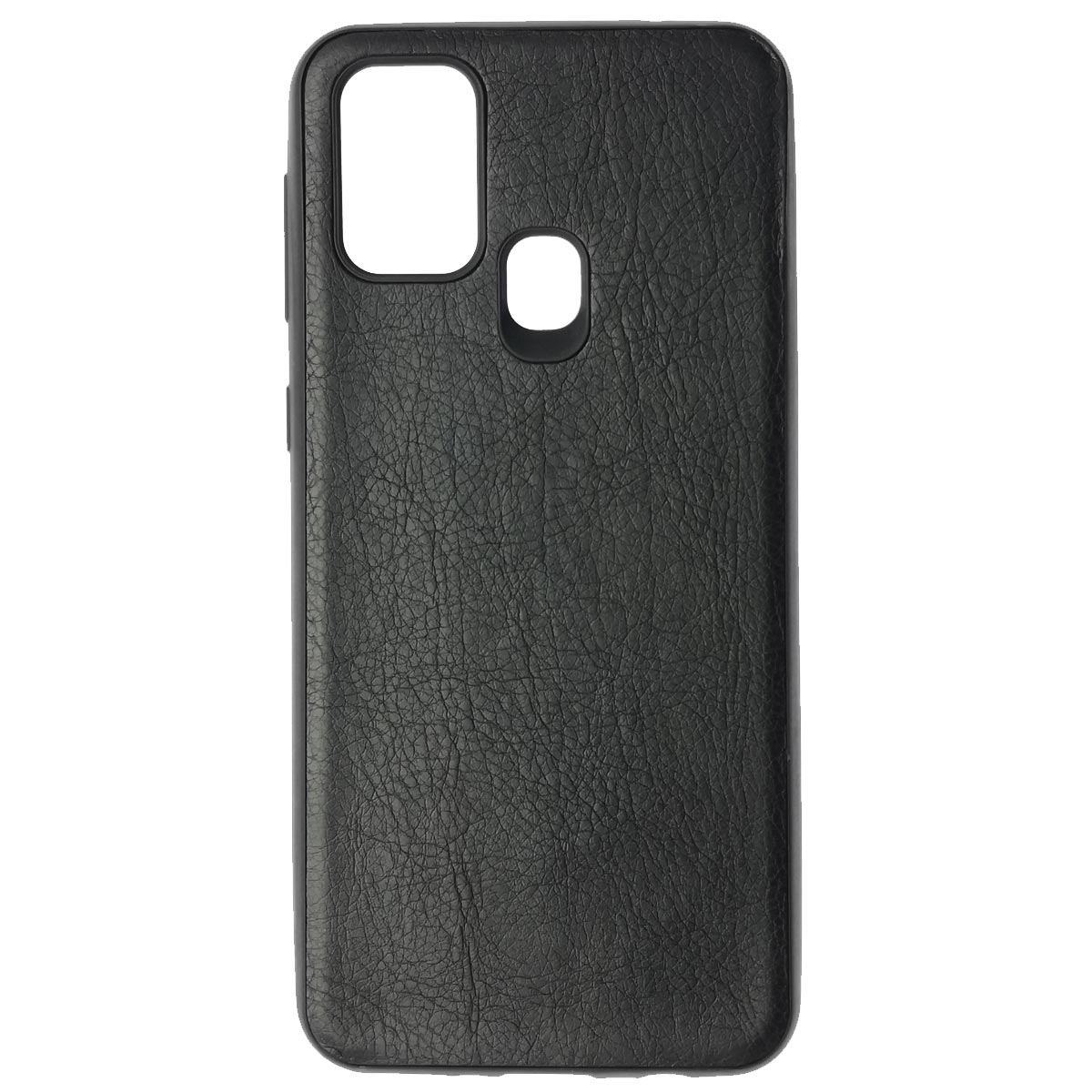 Чехол накладка для SAMSUNG Galaxy M31 (SM-M315), силикон, имитация кожи (вариант 3), цвет черный