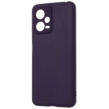 Чехол накладка для XIAOMI POCO X5, Redmi Note 12 5G, силикон, карбон, цвет темно фиолетовый Чехол накладка для XIAOMI POCO X5, Redmi Note 12 5G, силикон, карбон, цвет темно фиолетовый