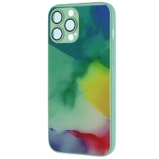 Чехол накладка AG Glass case для APPLE iPhone 13 Pro Max (6.7"), силикон, стекло, защита камеры, цвет светло зеленый Чехол накладка AG Glass case для APPLE iPhone 13 Pro Max (6.7"), силикон, стекло, защита камеры, цвет светло зеленый