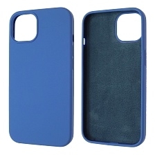 Чехол накладка Silicon Case для APPLE iPhone 13 (6.1), силикон, бархат, цвет синий Чехол накладка Silicon Case для APPLE iPhone 13 (6.1), силикон, бархат, цвет синий