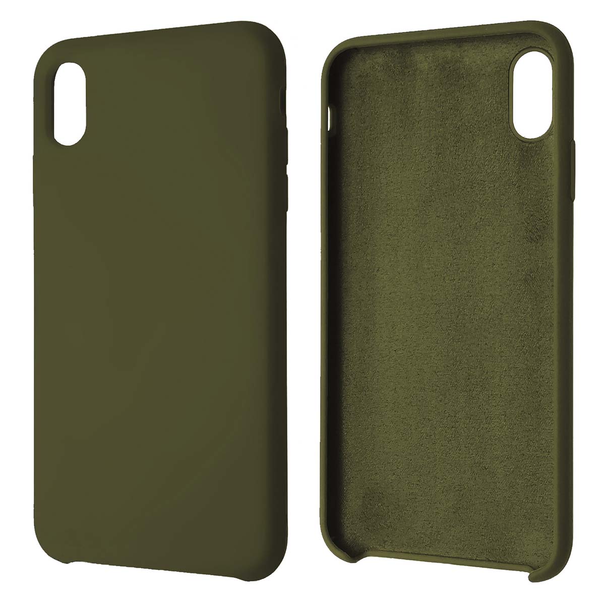 Чехол накладка Silicon Case для APPLE iPhone XS MAX, силикон, бархат, цвет болотный Чехол накладка Silicon Case для APPLE iPhone XS MAX, силикон, бархат, цвет болотный