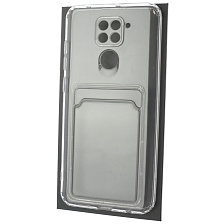 Чехол накладка CARD CASE для XIAOMI Redmi Note 9, силикон, отдел для карт, цвет прозрачный Чехол накладка CARD CASE для XIAOMI Redmi Note 9, силикон, отдел для карт, цвет прозрачный