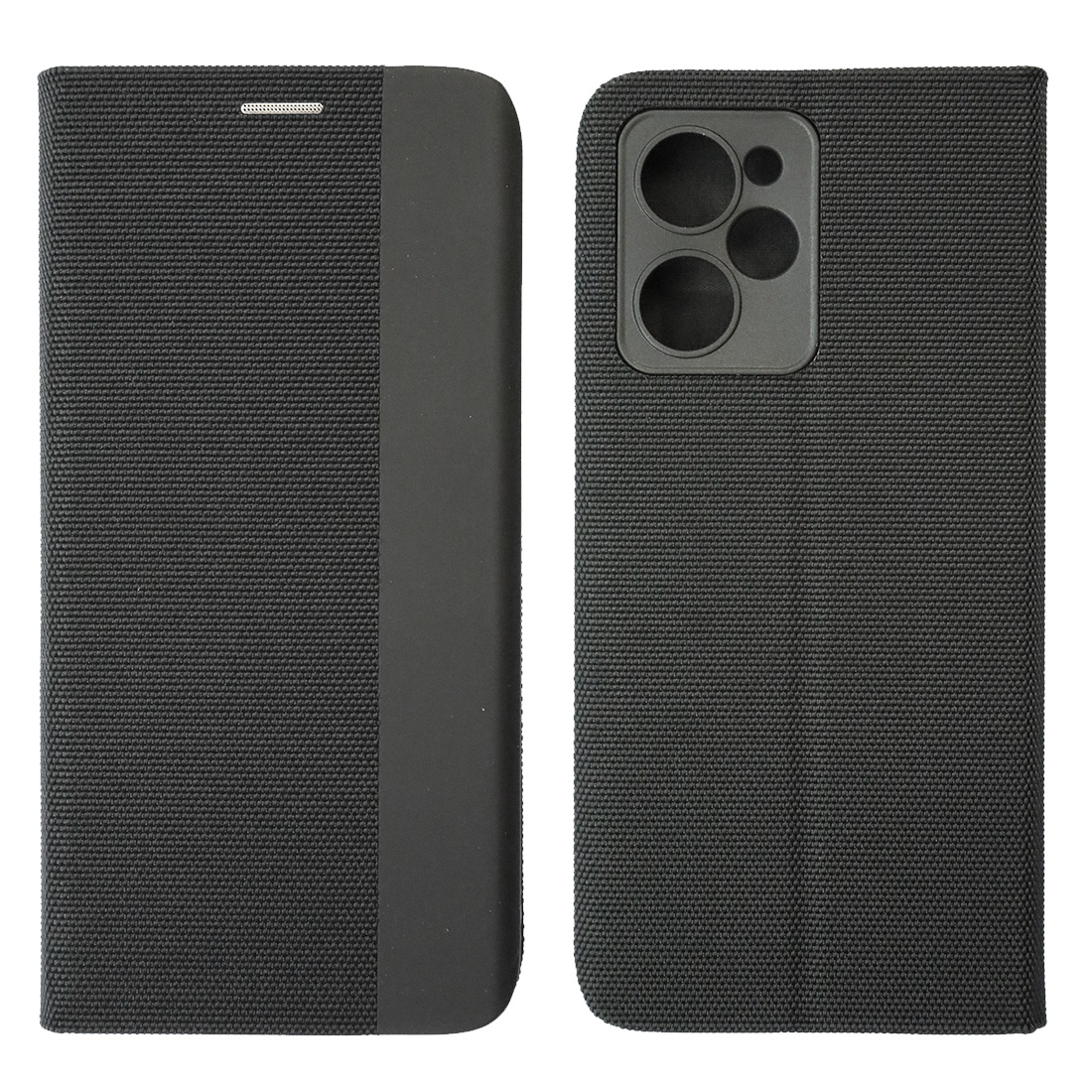 Чехол книжка MESH для XIAOMI POCO X5 Pro, текстиль, силикон, бархат, визитница, цвет черный Чехол книжка MESH для XIAOMI POCO X5 Pro, текстиль, силикон, бархат, визитница, цвет черный